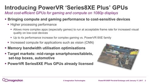 Imagination Announces PowerVR Series8XE Plus & New .